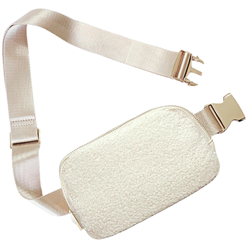 SC Plush  Cross Body Bag - Ivory