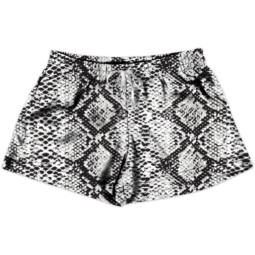 SC Lounge Shorts-Black/White Snakeskin