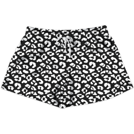 SC Lounge Shorts-Black/White Leopard