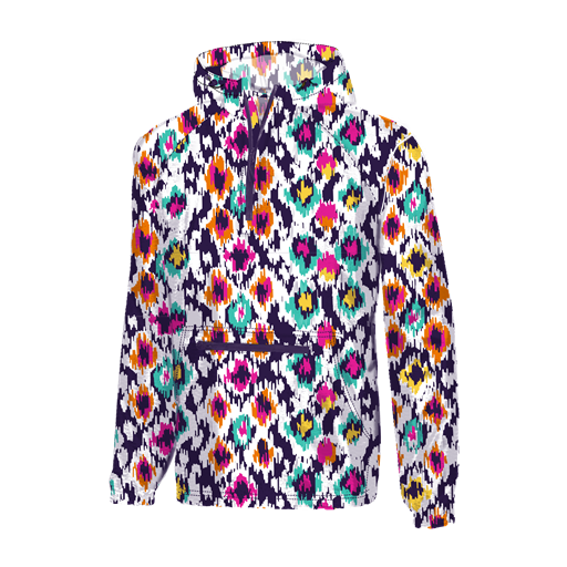 SC Quarter Zip Wind Breaker Pullover-Bright Aztec