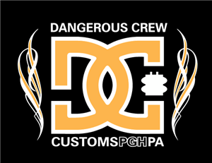 Dangerous Crew Customs Flame Screen Printed  Hoodie