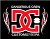 Dangerous Crew Customs Flame Screen Printed  T-shirt