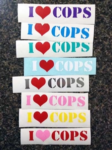 I Love Cops Decal