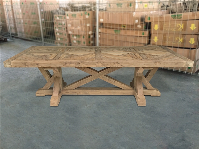 British Gardens FSC Recycled Teak Trestle Table 260x110cm