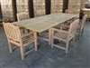 Eden Rectangle Double Extension Teak Table 200cm Regular To 300cm w/ Extension x 120cm Width Set w/ 6 Manchester Arm Chairs