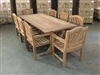 Cambridge Teak Rectangle Table 220x100cm SET w/ 8 Manchester Arm Chairs