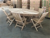 Mambak Oval Teak Table 275x150cm w/ 8 Shelia Premium Folding Chairs