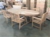 Mambak Oval Teak Table 275x150cm w/ 6 Slagi Arm Chairs