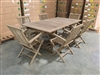 Monica Rectangle Extension Teak Table Set w/ 6 Shelia Premium Folding Arm Chairs (180cm x 100cm - Extends to 250cm)