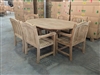 Mantingan Oval Teak Table Set w/ 6 Sumbawa Arm Chairs (180cm x 120cm - Extends to 240cm)