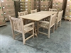 Marsha Teak Rectangle Table 220x100cm SET w/ 6 Sari Arm Chairs