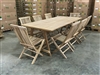 Marsha Teak Rectangle Table 220x100cm SET w/ 8 Shelia Folding Chairs