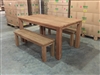 Lexington Teak Rectangle Table 165x90cm Set w/ (2) Beaumont Teak Backless Bench