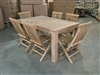 Wales Rectangle Teak Table 160 x 95cm Set w/ 6 Shelia Premium Folding Chairs