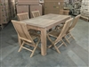 Wales Rectangle Teak Table 180 x 95cm Set w/ 6 Shelia Premium Folding Chairs