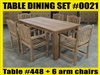 Reclaimed 79" Teak Table SET #0021 w/ 6 Manchester Arm Chairs