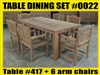 Reclaimed 79" Teak Table SET #0022 w/ 6 Manchester Arm Chairs