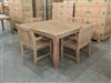 150cm/59" Rinjani Teak Square Table set w/ 4 Solo Arm Chairs