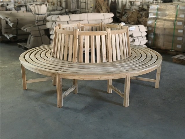 Round Tree Teak Bench (c-grade)