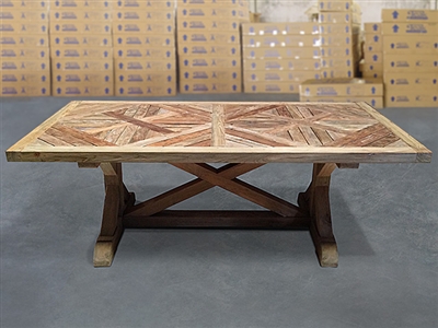 British Gardens FSC Recycled Teak Trestle Table 220x105cm #100