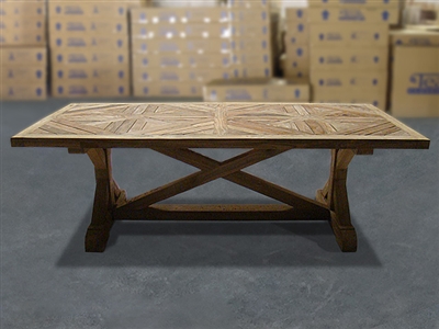 British Gardens FSC Recycled Teak Trestle Table 240x105cm #100
