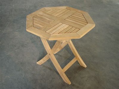 teak side table octagon