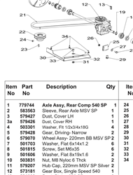 Masport 800ST SP widecut mower 22 inch drive gearbox MA573181