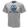 Heavyweight 100% cotton t-shirt with athletic styling. Printed with Camp Pinebrook logo.