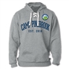 Sport Lace Hoodie made of 10 oz. blend of ringspun cotton/polyester. Printed with Camp Pinebrook logo left chest and Camp Pinebrook est. wordmark across the chest.