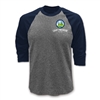 3/4-Raglan sleeve baseball shirt made of 5.3 oz. 100% cotton jersey. Printed with Camp Pinebrook logo.
