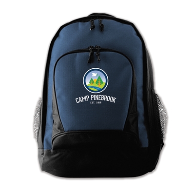 Durable nylon canvas backpack. Printed with Camp Pinebrook logo.