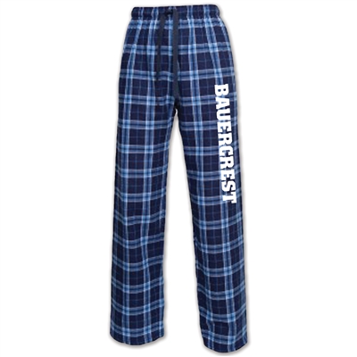 100% double-brushed cotton flannel pants. Printed with Bauercrest wordmark.