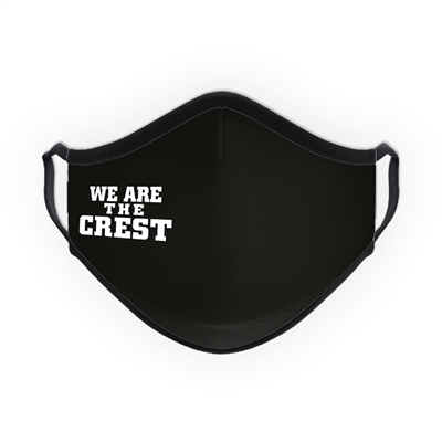 Black cotton face mask includes 3 FREE HEPA filters. Printed with Bauercrest - 1931 logo or We Are the Crest logo.