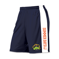 100% polyester wicking knit shorts. Printed with Summer Days at the J logo and wordmark