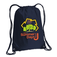 210-denier polyester cinch backpack. Printed with Summer Days at the J logo.