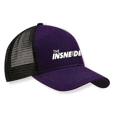 Structured six panel trucker hat with mesh backing. Embroidered with the Hot Mic logo.