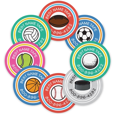 COLOR SPORTS - CIRCLE PRESS-ON LABELS