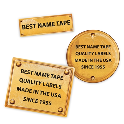 GOLD PLATED PRESS-ON LABELS