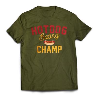 Be the hot dog eating champion. Eat your way into a Hot Dog Eating Champ T-Shirt.