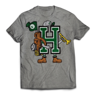 Find your CAMP SPIRIT with the Huckins Letterman T-Shirt..