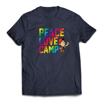 Peace Love Camp on a t-shirt.