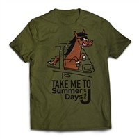 Get back to CAMP QUCIK with the Summer Days at the J - Take Me To Camp -Horse T-Shirt..