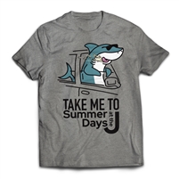 Get back to CAMP QUCIK with the Summer Days at the J - Take Me To Camp - Shark T-Shirt..