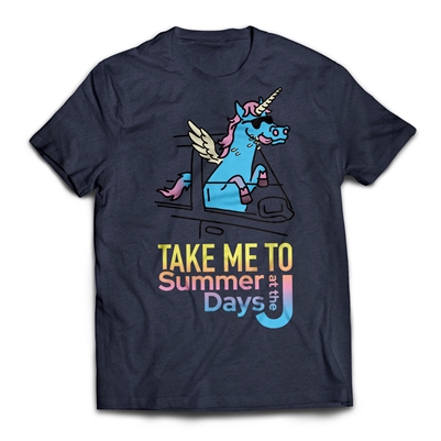 Get back to CAMP QUCIK with the Summer Days at the J - Take Me To Camp - Unicorn T-Shirt..
