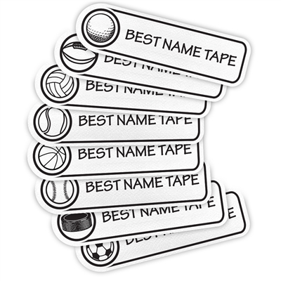 <!002>WHITE SPORTS - RECTANGLE PRESS-ON LABELS