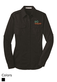 Port AuthorityÂ® Ladies Stain-Release Roll Sleeve Twill Shirt. L649