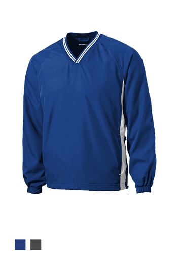 Sport-TekÂ® Tipped V-Neck Raglan Wind Shirt