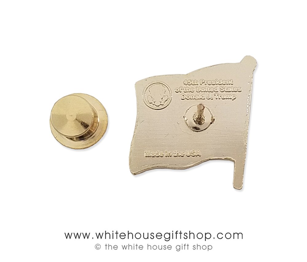 American Flag Pin in White House Seal Presentation Box and Case