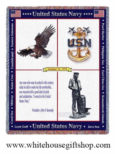 U.S. Navy Blanket honoring men and women in the USN and Naval Military veterans