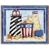Summer Days at the Beach Patriotic American Flag Themed Throw from the White House Gift Shop